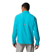Columbia Men's PFG Tamiami II Long Sleeve Button-Down Shirt, UPF 40 Sun Protection, Ocean Teal, X-Large Tall, 1286064