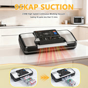 Gyreuni FVC-B-619 Food Vacuum Sealer Machine with 10 Smart Modes, Double Seal Technology, Black