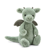 Jellycat Bashful Dragon Plush Stuffed Animal, Medium 12 Inch, Soft Sage Green BAS3DGN