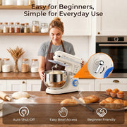 Patbrela Stand Mixer with 5.5QT Stainless Steel Bowl and Extra 3.5QT Bowl, 10-Speed Tilt-Head Kitchen Mixer with Dough Hook, Beater, Whisk for Baking SM001