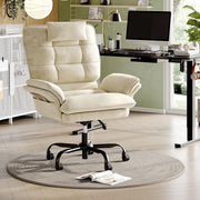 Bestier Big and Tall Executive Office Chair with Flip-Up Arms for Adults, Beige