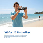 Vivitar PopCam Digital Camcorder, 48MP, Full HD 1080p Video, 3-Inch Flip Screen, 16x Digital Zoom, Built-In Microphone, Black, DVRE507-BLK