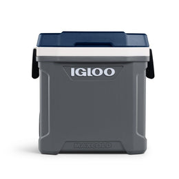 Igloo MaxCold Latitude 62Qt Rolling Cooler, Insulated Hard Shell Ice Chest, Carbonite, All-Terrain Wheels, Locking Telescoping Handle