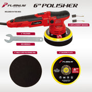 Platinum Series MPX-853459 6 Inch Buffer Polisher 6 Speed Dual Action for Car Detailing 5 Piece Set