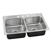 33 X 19 0 Hole Double Bowl Drop In Stainless Steel Kitchen SINK