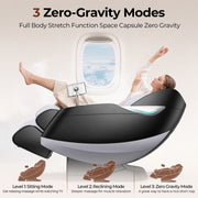 Upgo 4D Massage Chair with 55-Inch SL Track, 3 Zero Gravity Modes, App Control, Gray Leather