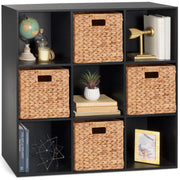 Best Choice Products H70228 9-Cube Bookshelf, 11in Display Storage Organizer w/ 3 Removable Back Panels - Black