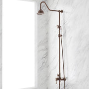 Signature Hardware 936278 Alliston Pressure Balanced Exposed Pipe Shower System with Rainfall Shower Head and Hand Shower Oil Rubbed Bronze Showers