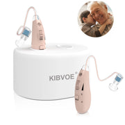 KIBVOE T100B Personal Hearing Aids Rechargeable Portable Amplifiers for Seniors - Beige