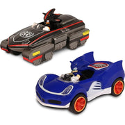NKOK Sonic Transformed All-Stars Racing Pull Back Action Car Set, Sonic and Shadow, Blue and Black, 2-Pack