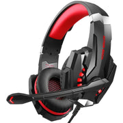Hexamurby Wired Gaming Headset with Noise-Canceling Microphone, Surround Sound, Red, 7841816401