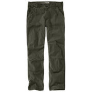 Carhartt Men's Rugged Flex Relaxed Straight Rigby Double-Front Work Utility Pants, Moss, 33W x 32L, 102802