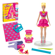 Hasbro Play-Doh Barbie Ruffles and Bows Set, 11.5-Inch Doll with Movable Limbs, Ruffle Maker Tool, 3 Play-Doh Colors, Fashion Accessories