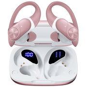 VEAT00L V6 Bluetooth Wireless Earbuds with 88H Playback, Sport Earhooks, Digital Display Charging Case, IPX7 Waterproof, Deep Bass