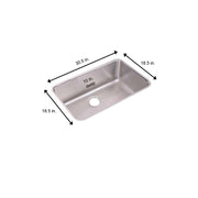 Lustertone Undermount Stainless Steel 31 in. 0-Hole Single Bowl Kitchen Sink in Satin