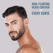 Ideavillage Products Titanium Edge Micro Rotary Electric Shaver for Men, Dual Floating Heads, Titanium-Coated Hypoallergenic Blades, Silver