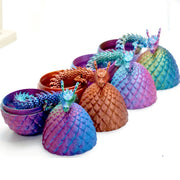 FlexiLiving 4 Pairs 3D Printed Flexible Jointed Dragon Figures with Colorful Eggs Collectible Decor Set