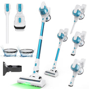 MOOSOO Cordless Stick Vacuum Cleaner, Lightweight, 150W Brushless Motor, HEPA Filtration, 55 Min Runtime, 1L Dust Cup, Adjustable LED Brush for Hardwood Floors, S5NA