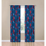 Jay Franco Marvel Spiderman Spidey Daze Kids Drapes Set, Blue, 84 Inch, 4 Piece with Tiebacks