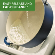 Farberware Easy Clean 14 Inch Ceramic Nonstick Large Family Pan / Saute Pan with Glass Lid, Blue - High Performance Design