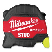 Milwaukee Tape Measure, 26 ft Stud, EXO360 Blade Technology, Impact-Resistant Frame, Double-Sided Printing, Finger Stop Control, Pack of 6, 48-22-1426