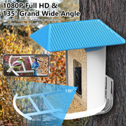 Segmart Smart Bird Feeder with Camera, Solar Powered, AI Identification of 11,000+ Bird Species, 1080P HD Camera, 135 Wide Angle, Night Vision, App Notification