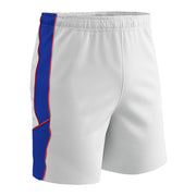 CHAMPRO SS10YWRYSCS Header Soccer Shorts, Youth Small, White, Royal Inserts, Scarlet Trim, Big Boys, S