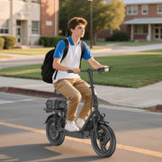Printe N30SP Electric Scooter, 500W Motor, 14-Inch Tires, Adjustable Seat and Handlebar, Removable Rear Storage Box