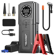 GPED 2-in-1 Car Jump Starter with 4000A Peak Current, 150PSI Air Compressor, LCD Display, Dual USB Outputs, Type-C Charging, for Gasoline and 10L Diesel Engines, QY32