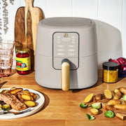 Beautiful 29033 6 Qt Air Fryer with TurboCrisp Technology, EverGood Ceramic Nonstick Coating, Porcini Taupe