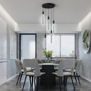 ZHLWIN 5-Light Modern Light Fixture Kitchen Island Pendant Light Dimmable LED Black Mini Pendant Lighting Dinning Room