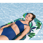H2OGO Blissful Drifter Fabric Floating Mat, Tropical Inflatable Pool Lounger with Pillow Cushion, Removable Washable UV-Protected Cover, 72 in x 28.5 in, 43731E
