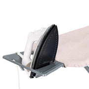 Seymour Home Adjustable Full-Size Ironing Board with Diamond Cut Steel Mesh Top, Beige Linen Cotton Cover, Heat-Resistant Iron Rest, All-Steel Frame with Four Legs, 36 in Height