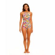 Anne Cole Gradient Floral High-Neck 1-Piece Swimsuit for Ladies - Multi Color - 12
