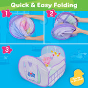 Sunny Days Entertainment Peppa Pig Ball Pit Crib Large Pop-Up Play Tent with 20 Duck Shaped Balls, Toddler Play Area 470769