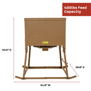 Mossy Oak 85503 Game Feeder, 400 lb Capacity, Steel Construction, Sturdy Sled Base, Tan
