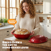 Daluvenix 2qt Enameled Cast Iron Dutch Oven, Nonstick Bread Oven with Lid, Red, DA-KI02076RE
