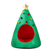 Vibrant Life Extra Large Christmas Tree Holiday Pet Bed, Green and Red, 38 in x 50 in, Holiday2025 XL Xmas Tree Hut