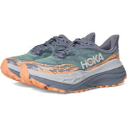 HOKA 1141531-GSP Stinson ATR 7 Running Shoes for Ladies - Grey/Tangerine - 7.5M