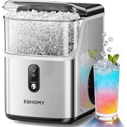 EUHOMY IM013-NSI-USEH Nugget Ice Maker Countertop, Stainless Steel, Fast 7-Minute Ice Production, 34lbs/24H Pebble Ice
