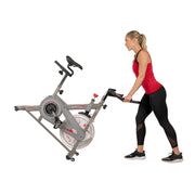 Sunny Health & Fitness Synergy Magnetic Indoor Cycling Bike, 30 lb Flywheel, Silent Belt Drive, Adjustable Seat & Handlebars, Tablet Mount, 275 lb Capacity, SF-B1879