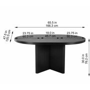 Better Homes & Gardens BHS436249972030 Lillian Fluted Round Expandable Dining Table, Black Wood Finish