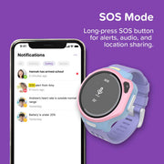 myFirst Fone R2 Kids Smartwatch Phone with Real-Time GPS Tracking, Two-Way Video Calls, SOS Button, 1.3-Inch AMOLED Display, 5MP Camera, Heart Rate Monitor, Music Player, Acai Purple