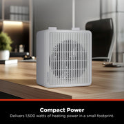 Pelonis 1500W Electric Fan-Forced Space Heater, 3-Speed Settings, Fan-Only Mode, White, PSHF10M1AWWV