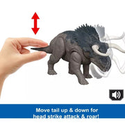Jurassic World JGC81 Rebirth Wild Roar Nasutoceratops Dinosaur Toy, Tail Controlled Attack Chomp & Sound