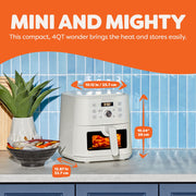 Instant Pot 4QT Vortex 6-in-1 Mini Air Fryer, EvenCrisp Technology, Sea Salt, 1500W, 4 Quart, 140-3232-01B
