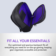Dell Alienware 18 Backpack, 28L Capacity, Breathable 3D Mesh Sleeves, Impact-Resistant Molded Shell, RFID Safe Pocket, Iridescent Reflective Logo, Black, AW7825P