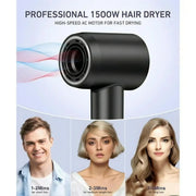 BeautifyEase JYCFJ-1 (ZCY883) Hair Dryer, 1500W Brushless Motor, Fast Drying Ionic Technology, Low Noise 51 dB, Ergonomic Design, Black