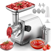 AIRMSEN Electric 4 in 1 Meat Grinder with Tomato Strainer, Meat Mincer with 2 Blades & 3 Plates