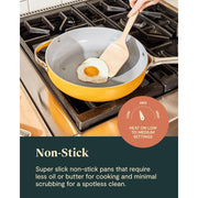 Caraway Ceramic Non-Stick Cookware Set, 12-Piece, Gray, Aluminum Core, Oven Safe up to 550F, Includes Frying Pan, Saucepan, Saut Pan, Dutch Oven, Storage Organizers, 81795824